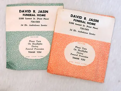 2 Vintage Advertising-unopened TISSUE Pack-JASIN FUNERAL HOME-Toledo Ohio- • $4.99