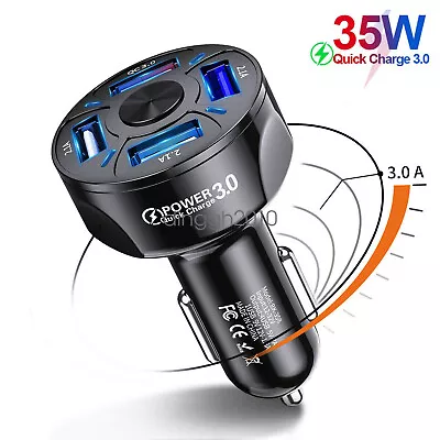 4 USB Port Fast Car Charger Adapter For IPhone Samsung Android Smart Phone Tab • $5.26