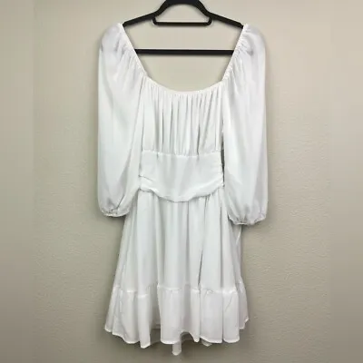 EXLURA Women's Large Ruffled Off Shoulder A-Line Vintage Style Mini Dress Bridal • $35