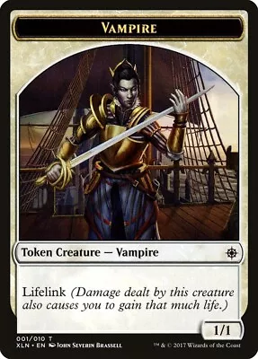 Vampire Token 10x - White - Brassell Art - XLN Ixalan - MTG Magic NM • $3.99