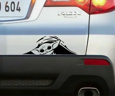 Baby Yoda Peeking Window Vinyl Decal Die Cut Car Decal Sticker MANDALORIAN • $4.99