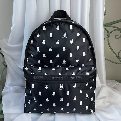Lesportsac Black Rabbit Dick Bruna Miffy Rucksack Basic Backpack Bag NEW! • $98.90