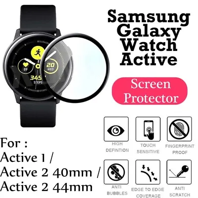 Full Coverage Soft Fiber Glass Screen Protector Samsung Galaxy Watch Active 2 • $3.84