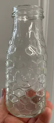 Vintage Glass Milk Bottle With Chicken & Chicken Wire On It 6  Tall Decor • $21.90