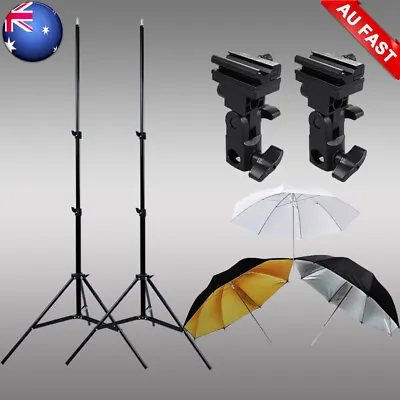 $16.82 • Buy Photo Studio Umbrella Flash Lighting Kit+Light Stand+33  Umbrellas+2x Bracket B