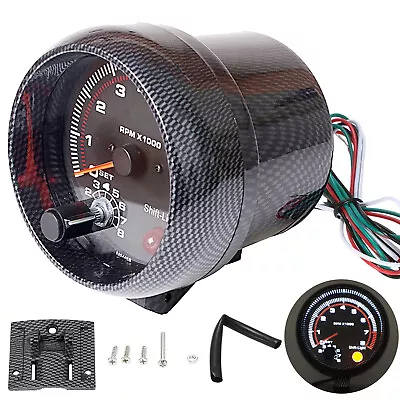 $15.88 • Buy 12V 3.75 Inch Car Tachometer Tacho Gauge Meter 0-8000 Rpm With Shift Light Led