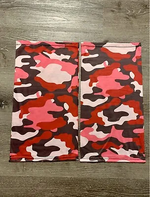 2 Pack Multi-Use Face Mask Tube Scarf Head Neck Gaiter Red Pink Black Camo • $13.38
