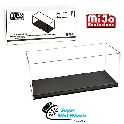 Showcase 1:18 Black Leather Base Acrylic Display Case - Mijo Exclusives • $29.99