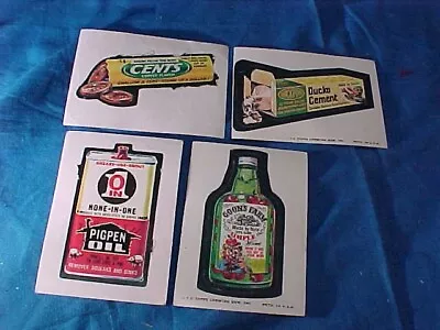4 Orig 1974 TOPPS Series 9 WACKY PACKAGES STICKERS W TAN Backs-GOONS FARM Etc • $9.95