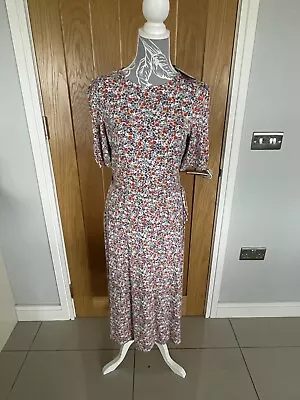 🩷marks And Spencer💙pink Floral Midi Dress Size 10 Bnwt🩷 • £14