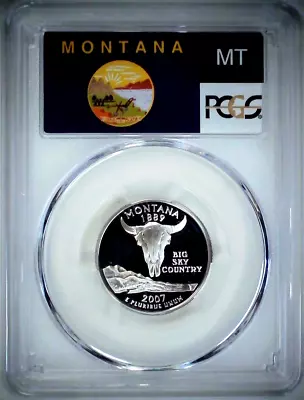 2007-S 25C State Quarter Montana PCGS PR69 DCAM 90% Silver 23ltat0820 • $26.99