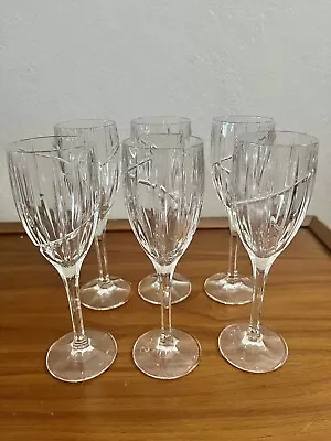 Mikasa.Crystal.Uptown Wine Glasses 8 1/8  Excellent Cond. Set Of 6 Vintage • $69.99