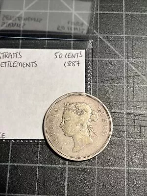 £5.82 • Buy Straits Settlements 50 Cents 1887 Silver