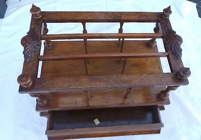 ANTIQUE Early VICTORIAN MAHOGANY AUTHENTIC MAGAZINE NEWSPAPER HOLDER RACK   • $455