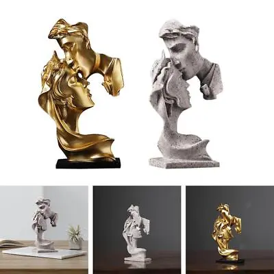 £10.06 • Buy Couple Kissing Statue Sculpture Resin Figure Ornament Home Office Decor Craft