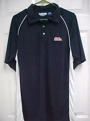 Ole Miss Rebels Men Dark Navy Blue Short Sleeve Polo Shirt L Turfer Athletic • $9.99
