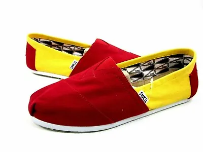 Toms Men's Classic Slip-on University Canvas Shoes Usc Red/yellow Medium New • $18