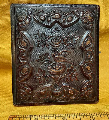 Antique Leather Photograph Case 6th Plate Berg #5-35 Bird Hatching Egg (L1046) • $105