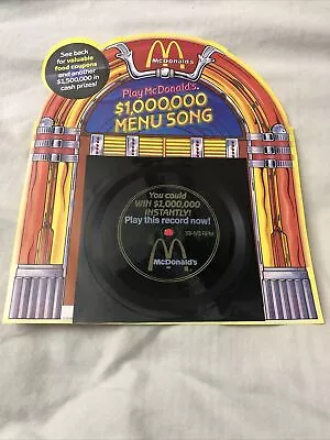 McDonalds $1000000 Menu Song Record Promo- Vintage 1989 Play Record • $9.99