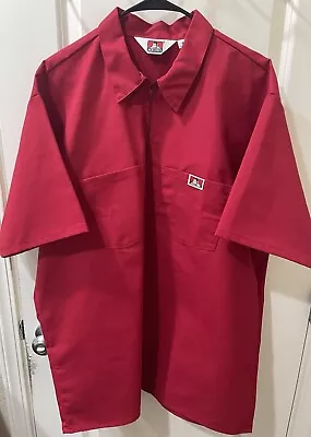 Vintage Ben Davis Half Zip Short Sleeve Mechanic Work Shirt Mens 2XL Made In USA • $35