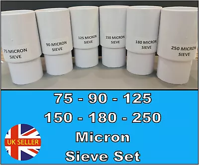 75 90 125 150 180 250 Micron Nylon Mesh Stackable Sieve Set Strainer Filter • £29.99