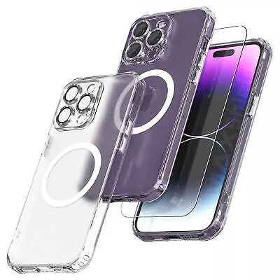 For IPhone 15 14 Plus 13 12 Pro Max Clear Magnetic Case Shockproof Slim Cover • $8.99