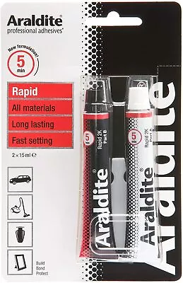 Araldite Rapid Tube  2 X 15ml Epoxy All Materials Strong Long Lasting Glue • £6.49