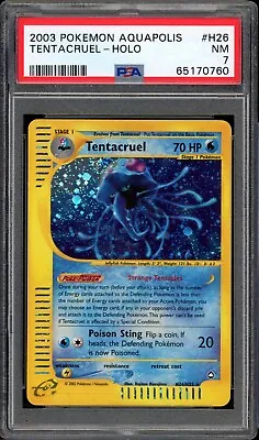 $15.50 • Buy Pokemon Tentacruel Aquapolis Holo Rare #H26 PSA 7 -760