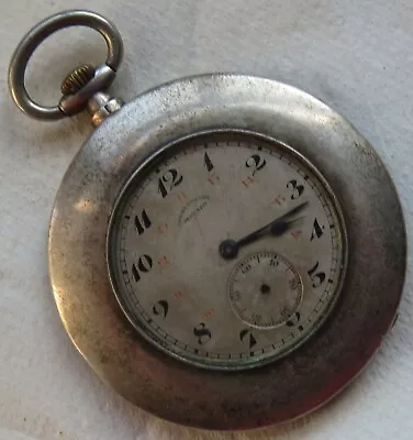 Movado Pocket Watch Open Face Silver Case 465 Mm. In Diameter • $110