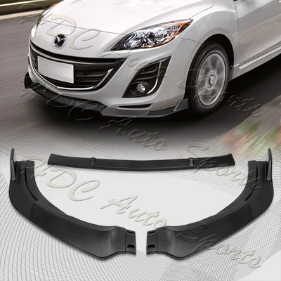 $52.99 • Buy For 2010-2013 Mazda 3 MS-Style JDM Matt Black Front Bumper Body Kit Spoiler Lip