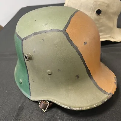 WW I German Army Helmet M16 Camouflage With Liner Chin Strap And Cover Original  • $699