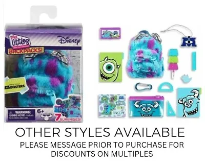Real Littles Mini Backpack Disney Monsters Inc Sully Pixar 7 Surprises Series 2 • $15.99
