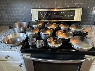 22 Piece Revere Ware Copper Bottom Pots Pans Lids And Measuring Cups- Vintage • $99