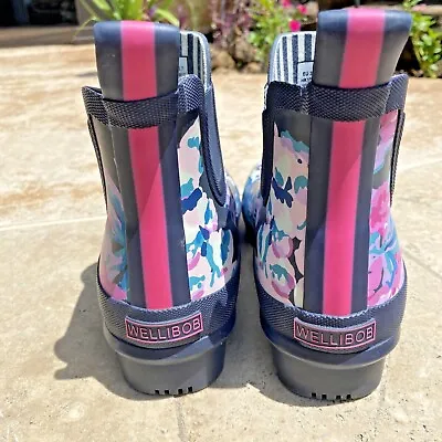 $28 • Buy Joules Wellibob Women’s US 7 Rain Boots Rubber Wellington Waterproof Floral