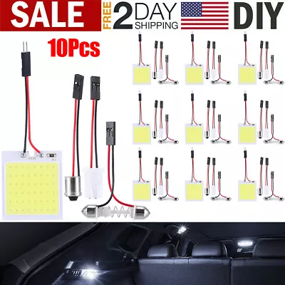 10X 48SMD COB LED Panel Festoon T10 BA9S Car Interior Dome Map Light Bulbs White • $10.45