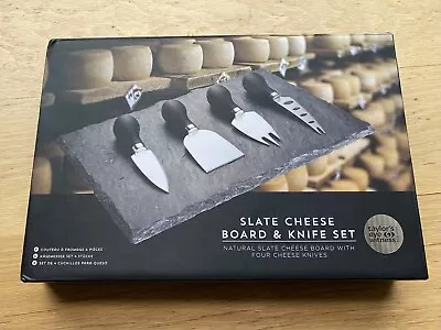 Taylor's Eye Witness Slate Cheese Board And 4pc Cheese Knife Set New • £8