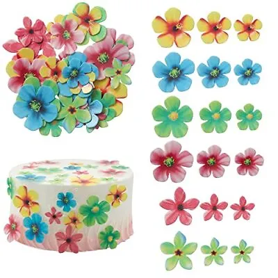  35Pcs Edible Flowers Cake Decorations Beautiful Cupcake Toppers Flower 35pcs • $14.34