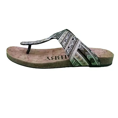 Sam & Libby Thong Sandals Slides Women's Size 9 Aztec/Tribal/Egyptian Embroidery • $13.97