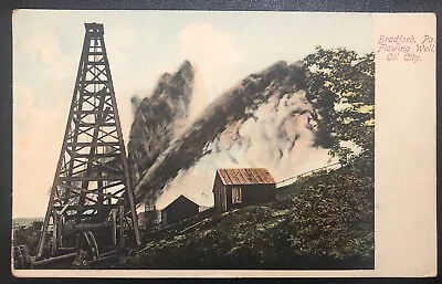 Bradford PA Flowing Well Oil City McKean County Vintage Postcard Y58 • $8