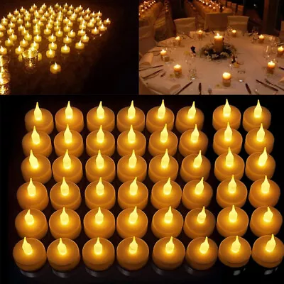 24/48Pcs LED Tea Lights Flameless Flicker Candles Lamp Battery Operated Yellow • $22.79