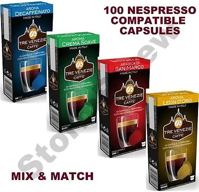 100 NESPRESSO COMPATIBLE COFFEE PODS CAPSULES. 50% SAVINGS Vs. ORIGINALS • £15.99