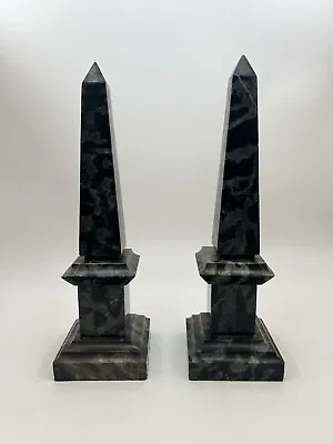 Mid-Century CAMP Pietrasanta Marble 12” Obelisk Italian Sculptures VTG Italian • $200
