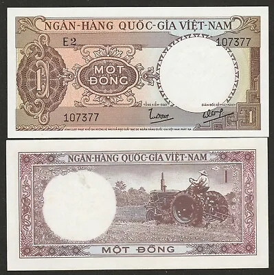 Km#15.a 1964 South Vietnam 1 Dong Note Unc • $4