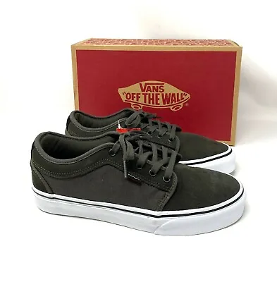 Vans Chukka Low Top Olive Gray Suede Canvas Sneakers Women's 9 VN0A38CGY33 • £40.61