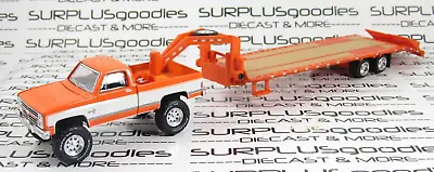 Greenlight 1:64 LOOSE LIFTED Orange 1986 CHEVROLET SILVERADO W/Gooseneck Trailer • $24.95