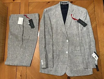 LINEN Suit - 40 R Jacket 34x32 Pants - TOMMY HILFIGER- MODERN Fit • $199