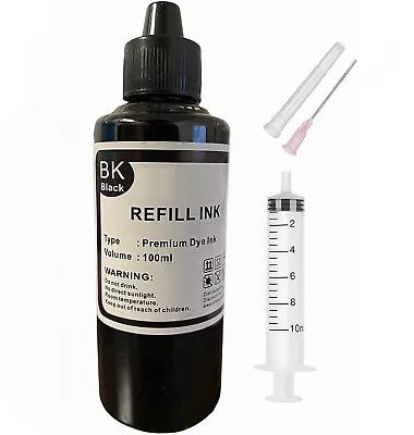 100ml Black Refill Ink PG-240 Ink For Canon Pixma MG2120 MG3120 MG3122 MG3220 • $6.97