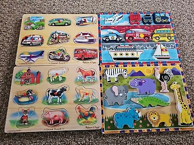 Lot Of 4 Melissa And Doug Puzzles COMPLETE. Chunky Puzzles/Sound Puzzle • $15