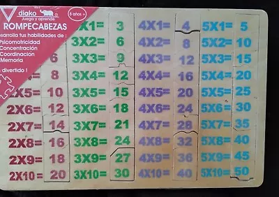 Math Puzzle For Kids-Multiplication Table 2-5 Practice Wood 5+ • $9.99