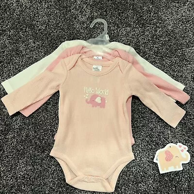 Lot Of 3 Baby Girl Infant 0-3 Month Long Sleeve Bodysuits • $15